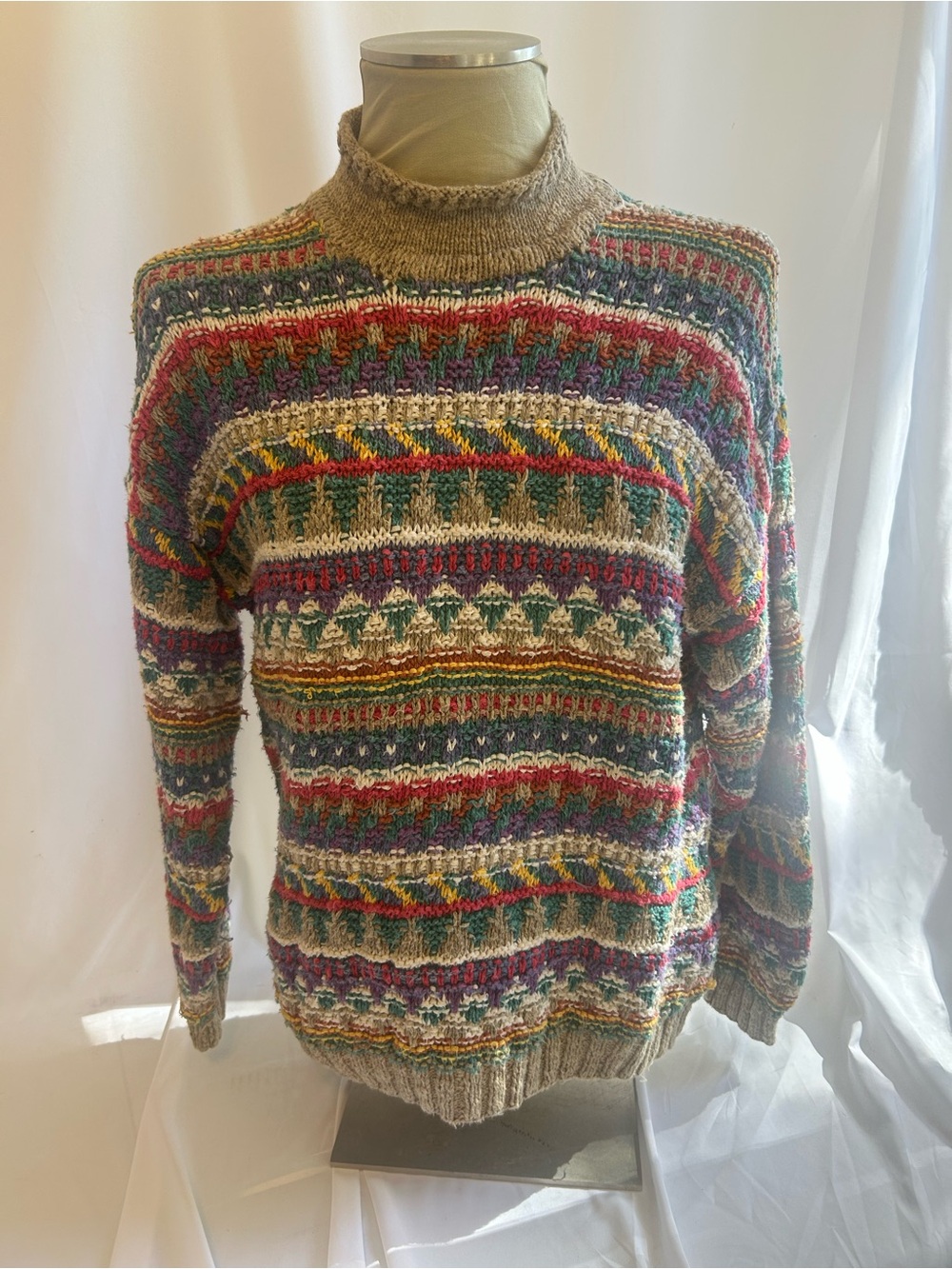 Vintage Boston traders knit sweater Multicolor Crewneck - Neutral Base